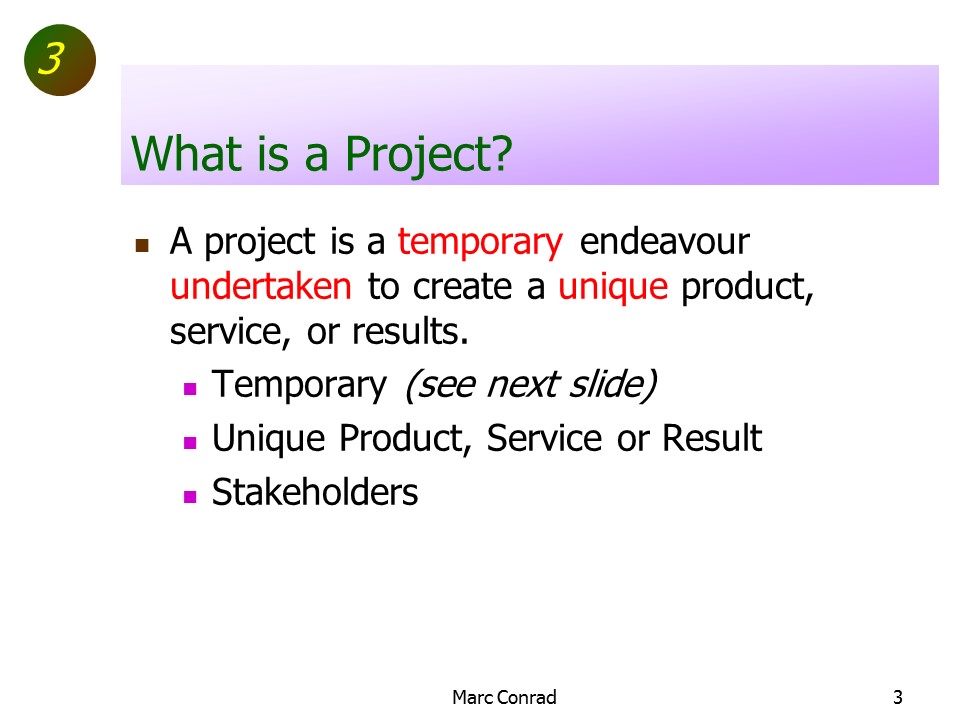 Slide of Special Topics in Project Management