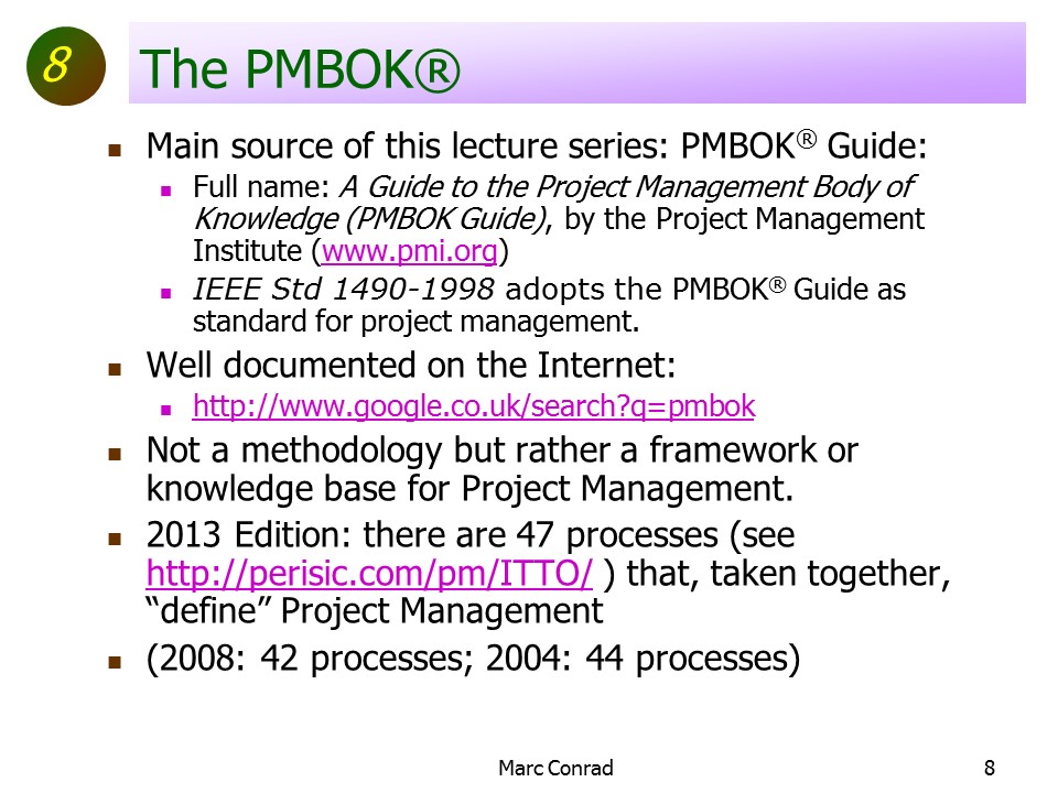 Slide of Special Topics in Project Management