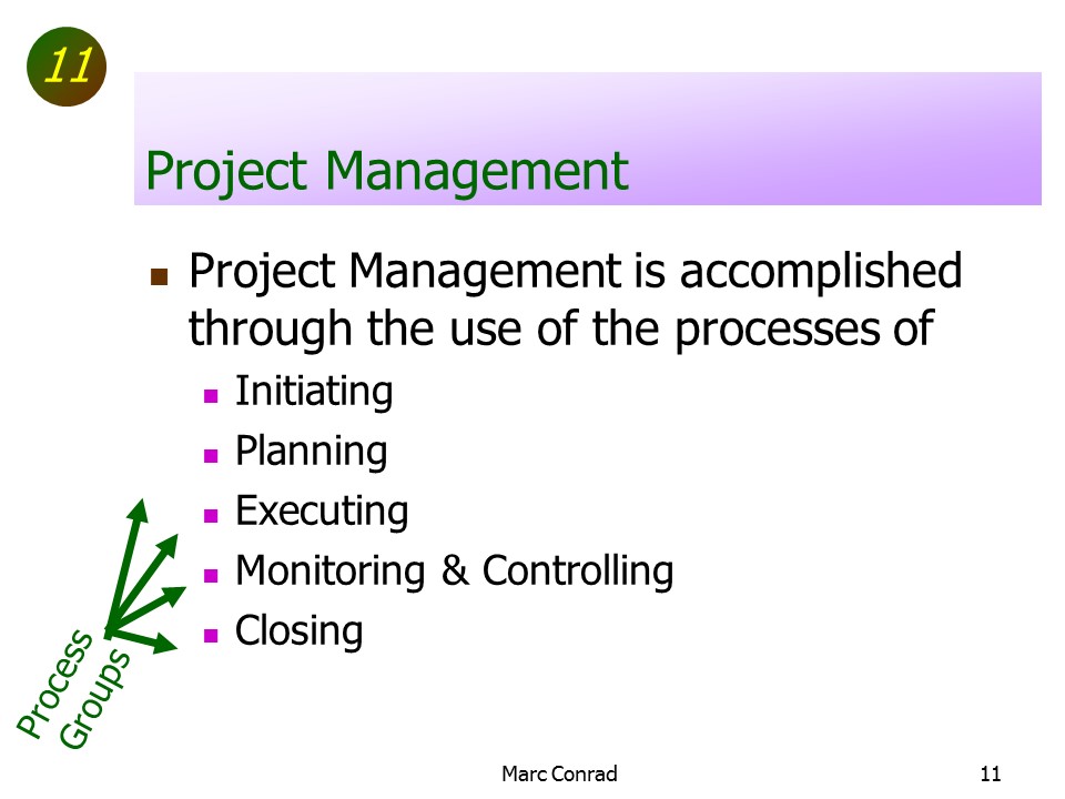 Slide of Special Topics in Project Management