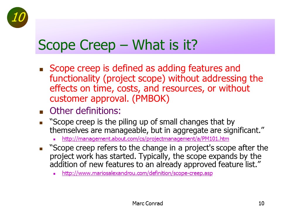 Slide of Special Topics in Project Management