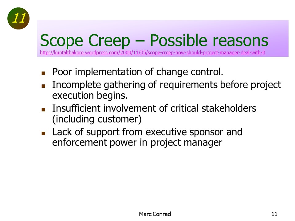 Slide of Special Topics in Project Management