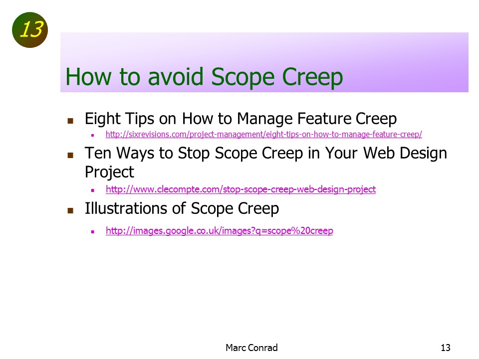 Slide of Special Topics in Project Management