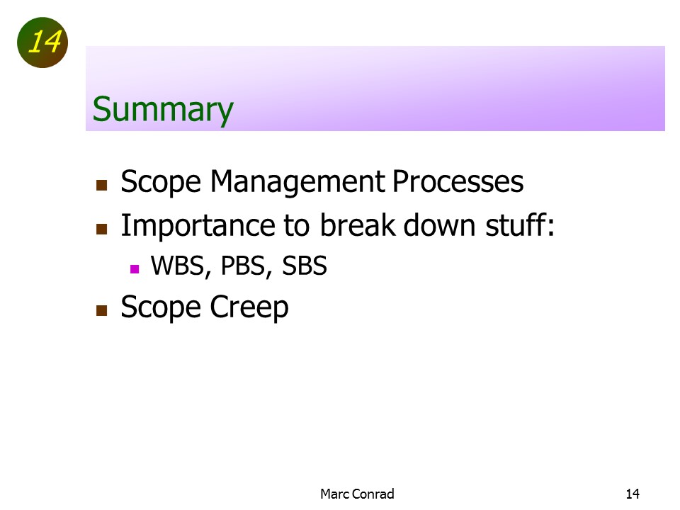 Slide of Special Topics in Project Management