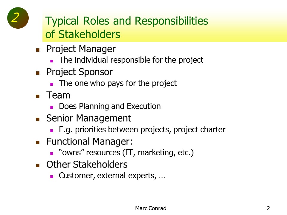 Slide of Special Topics in Project Management