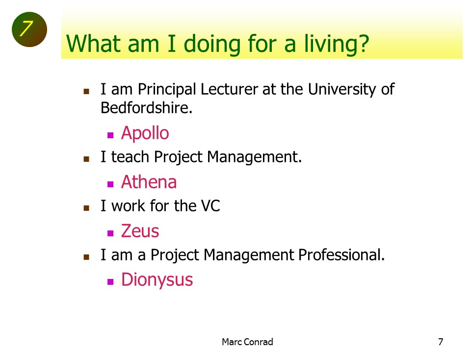 Slide of Special Topics in Project Management