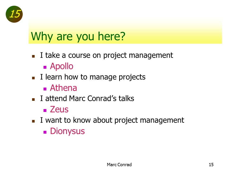 Slide of Special Topics in Project Management