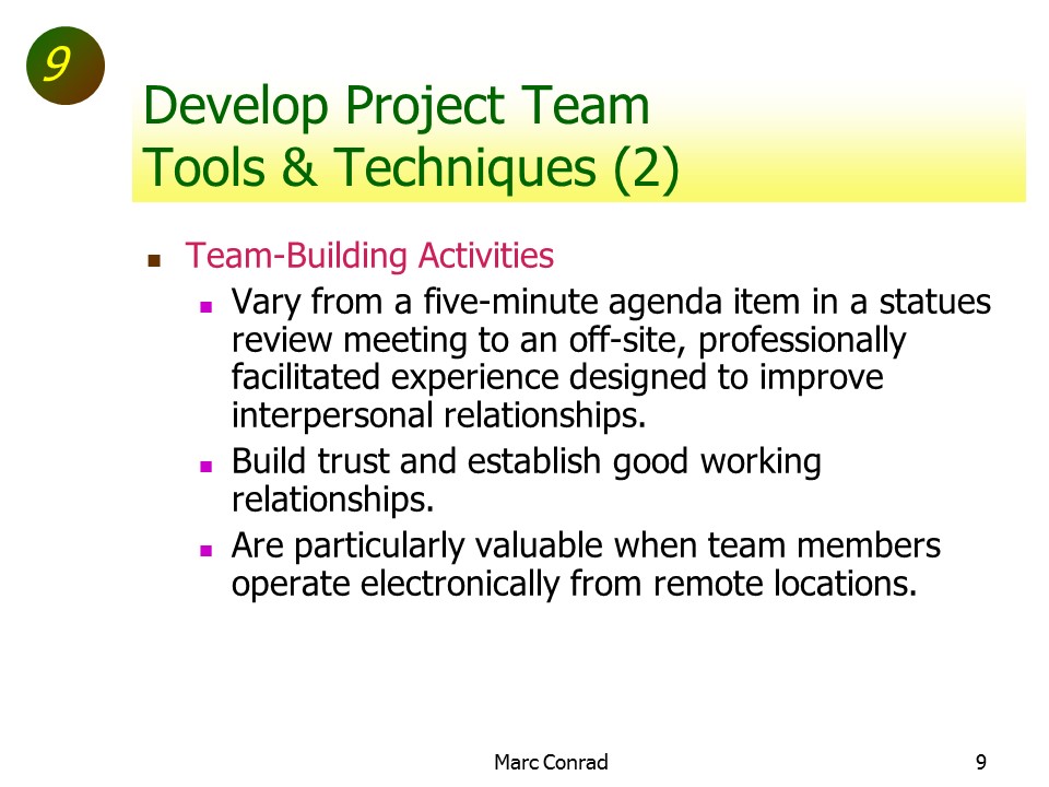 Slide of Special Topics in Project Management