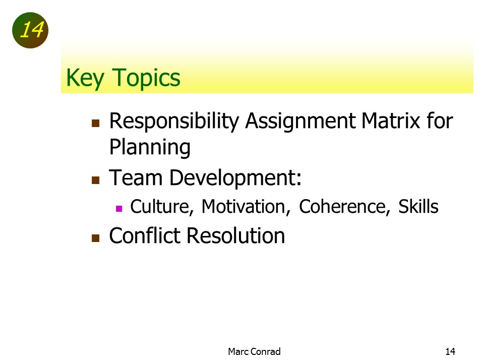 Slide of Special Topics in Project Management