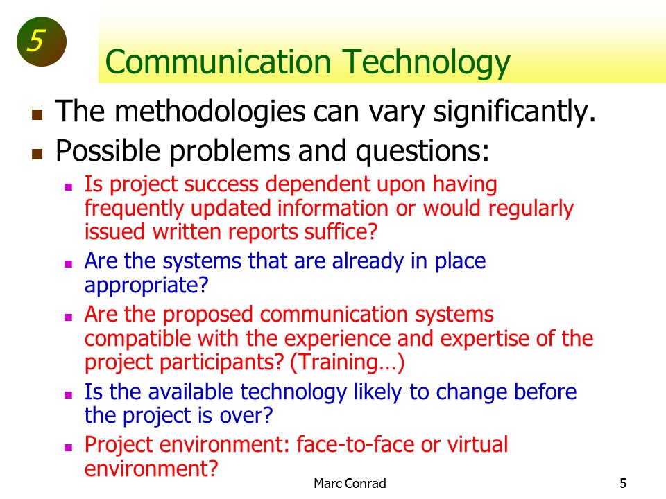Slide of Special Topics in Project Management
