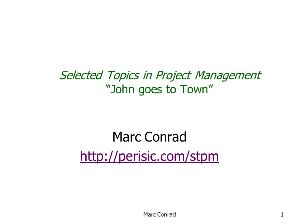 Slide of Special Topics in Project Management